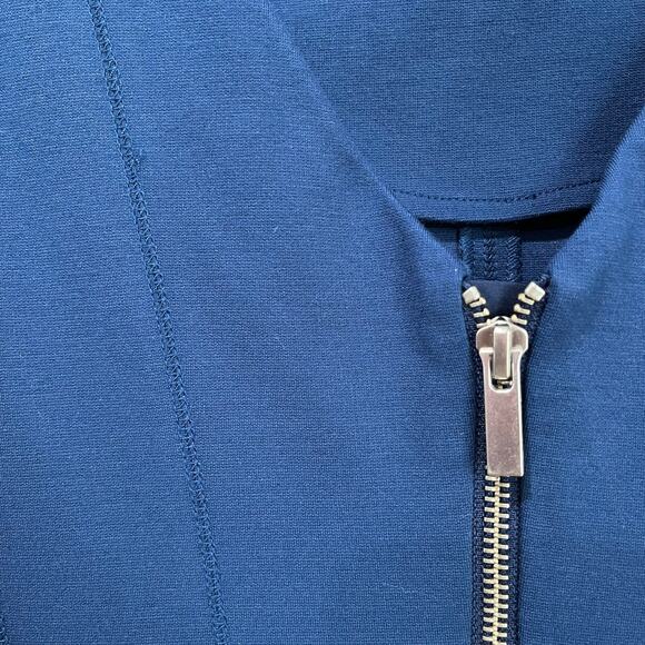 Banana Republic Blue Knit Ponte Short Sleeve Career Style Skater Dress Size 4 - Picture 5 of 7